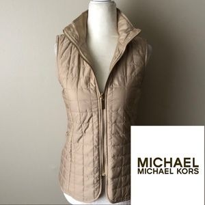 MICHAEL Michael Kors Tan Quilted Puffer Vest XS